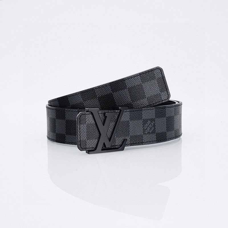Louis Vuitton Black Lacquer Buckle Leather Belt