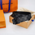 Louis Vuitton Black Lacquer Buckle Leather Belt
