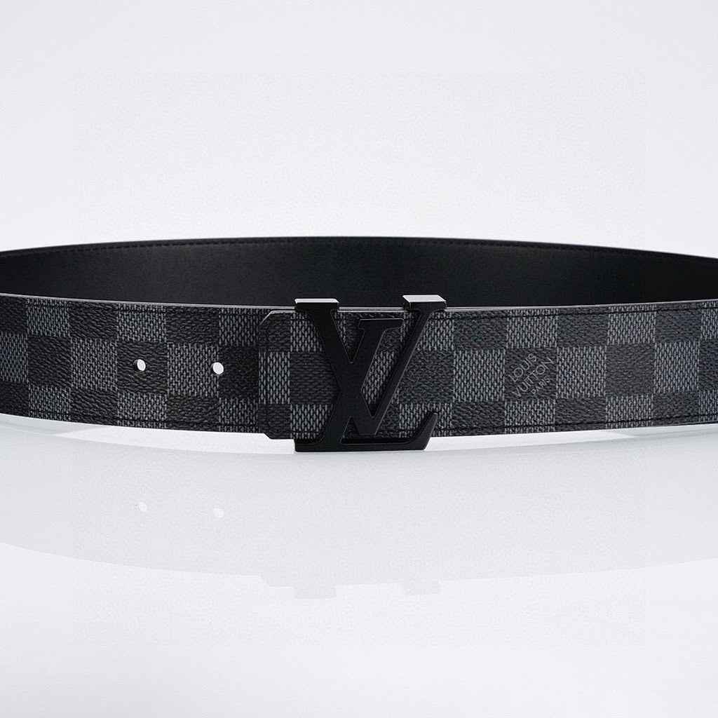 Louis Vuitton Black Lacquer Buckle Leather Belt
