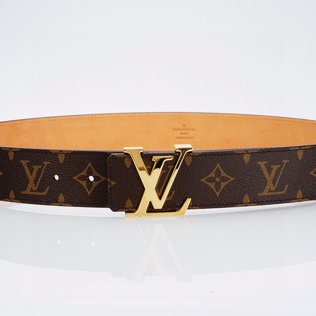 Louis Vuitton Monogram Belt with Gold Buckle